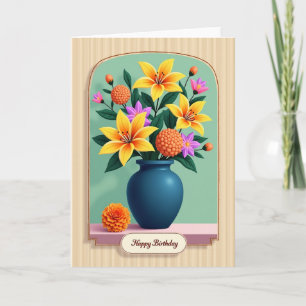 Arched Blossom Birthday Card