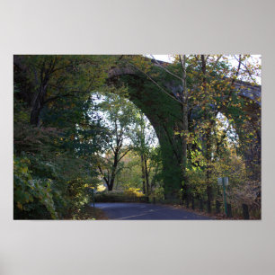 Arched Bridge in Park Poster