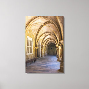 Arched Cathedral Cloister Hallway Canvas Print