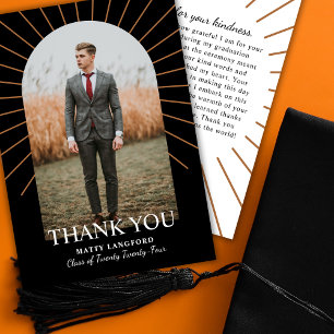 Arched Class of Graduation Photo Thank You Card