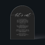 Arched Modern Black & White Let's Eat Menu Card<br><div class="desc">Enhance your dining experience with our Arched Modern Black & White "Let's Eat" Menu Card. This minimalist design features a sleek arched layout and a bold "Let's Eat" header, perfect for weddings, parties, or any elegant event. Fully customizable in Canva, you can easily edit the text to showcase your menu...</div>