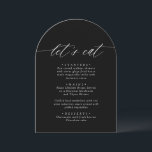 Arched Modern Black & White Let's Eat Menu Card<br><div class="desc">Enhance your dining experience with our Arched Modern Black & White "Let's Eat" Menu Card. This minimalist design features a sleek arched layout and a bold "Let's Eat" header, perfect for weddings, parties, or any elegant event. Fully customizable in Canva, you can easily edit the text to showcase your menu...</div>
