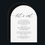 Arched Modern Black & White Let's Eat Menu Card<br><div class="desc">Enhance your dining experience with our Arched Modern Black & White "Let's Eat" Menu Card. This minimalist design features a sleek arched layout and a bold "Let's Eat" header, perfect for weddings, parties, or any elegant event. Fully customizable in Canva, you can easily edit the text to showcase your menu...</div>