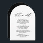 Arched Modern Black & White Let's Eat Menu Card<br><div class="desc">Enhance your dining experience with our Arched Modern Black & White "Let's Eat" Menu Card. This minimalist design features a sleek arched layout and a bold "Let's Eat" header, perfect for weddings, parties, or any elegant event. Fully customizable in Canva, you can easily edit the text to showcase your menu...</div>
