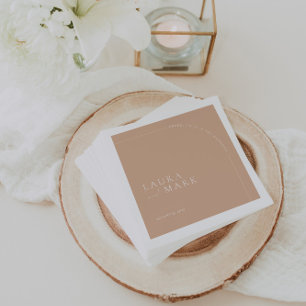 Arched Modern Minimalist Cheers Script Wedding Napkin