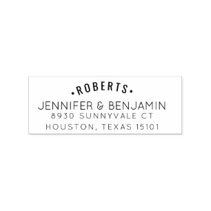 Arched Name Return Address Stamp