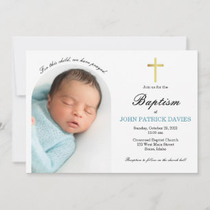Arched Photo Baptism Invitation