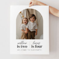 Arched Photo - Joint Birthday Welcome Sign