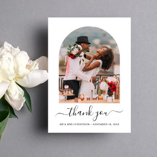 Arched Photo Wedding Thank You Card