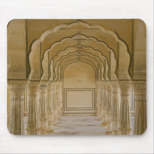 Arched walkway with columns inside Amber Palace, Mouse Pad