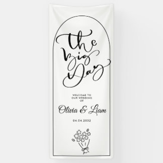 Arched Wedding Welcome Sign, Entrance Backdrop Ba Banner