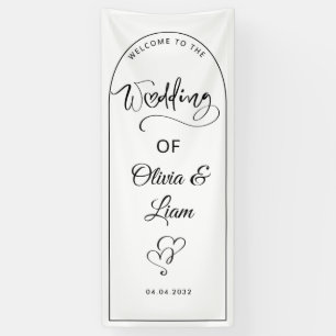 Arched Wedding Welcome Sign, Entrance Backdrop Banner