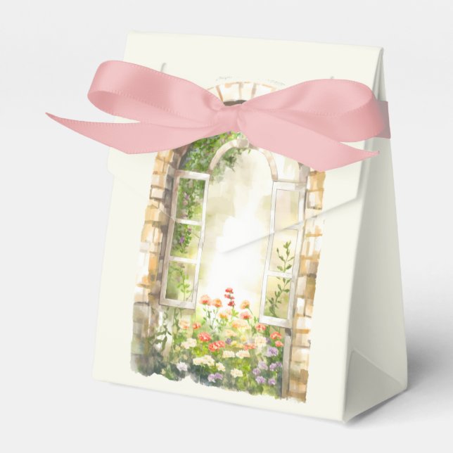 Arched Window Floral Display Favor Box (Front Side)