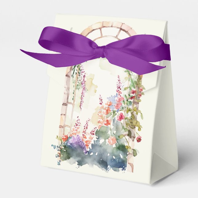 Arched Window Floral Display Favor Box (Front Side)