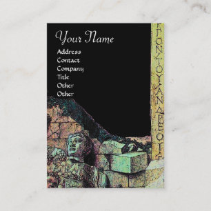 ARCHEO /Antiquary,Archaeology Monogram, Black Business Card