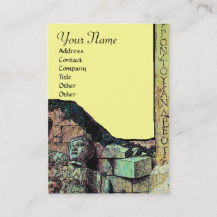 ARCHEO /Antiquary,Archaeology Monogram,Yellow Gree Business Card