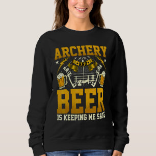 Archer Bow Archery and Beer Is Keeping Me Sane Cr Sweatshirt