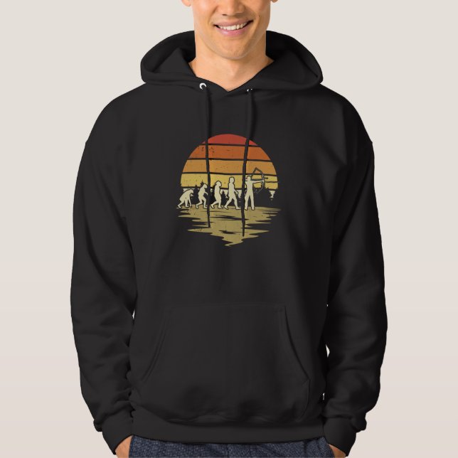 Archer Evolution Retro Archery Vintage Bow Hoodie (Front)