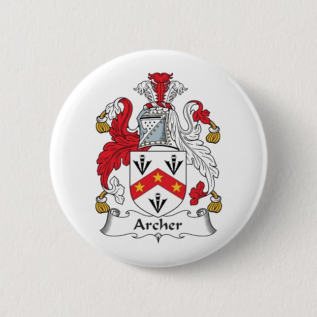 Archer Family Crest 2 Inch Round Button (Front)