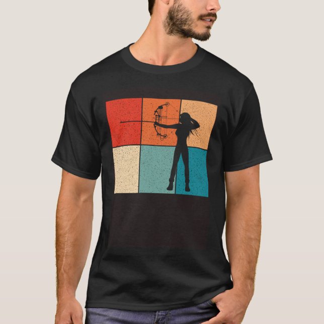 Archer Girl Shooting With Arrow And Bow  Archery T-Shirt (Front)