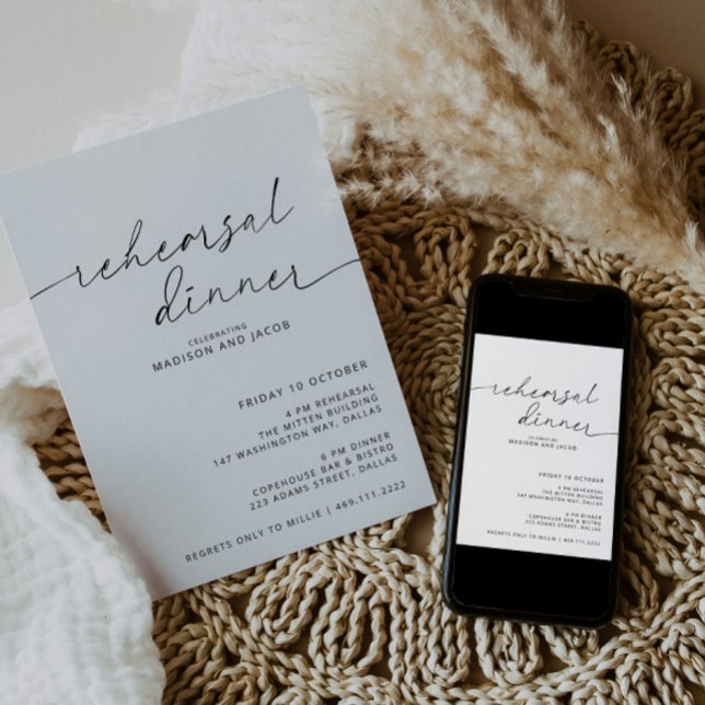 ARCHER Minimalist Rehearsal Dinner Invitation (Creator Uploaded)