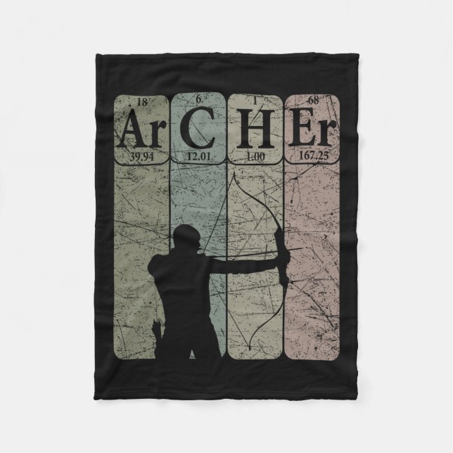 Archer Periodic Table Elements Bow Hunting Archery Fleece Blanket (Front)