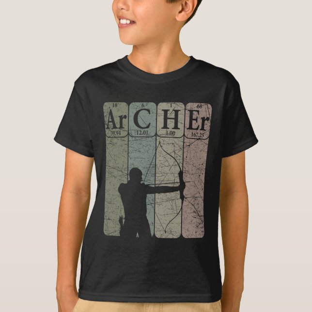 Archer Periodic Table Elements Bow Hunting Archery T-Shirt (Front)