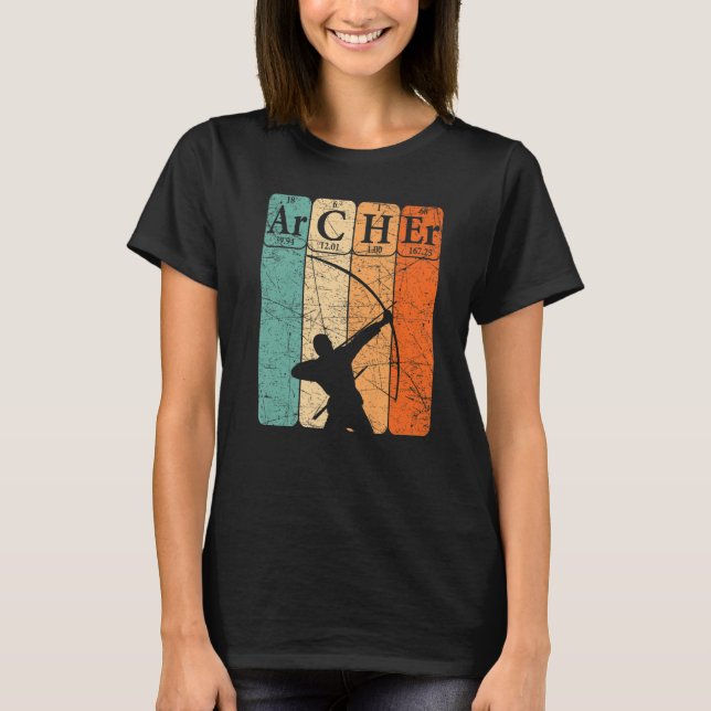 Archer Periodic Table Elements Bow Hunting Archery T-Shirt (Front)