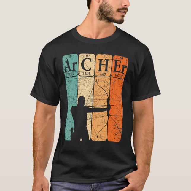 Archer Periodic Table Elements Bow Hunting Archery T-Shirt (Front)