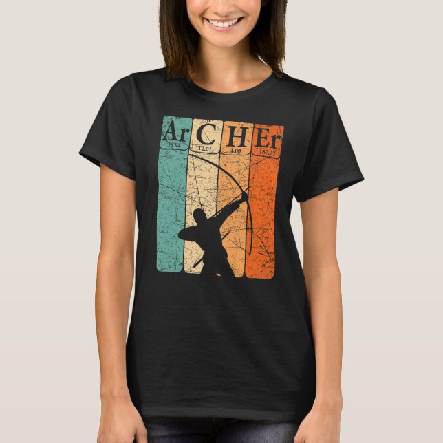 Archer Periodic Table Elements Bow Hunting Archery T-Shirt (Front)
