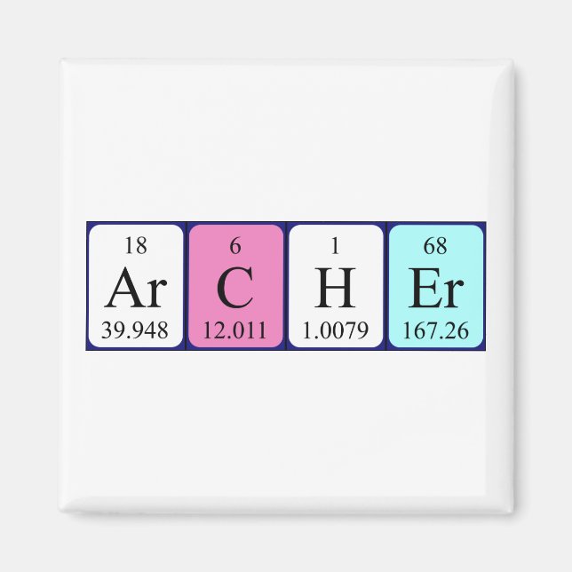 Archer periodic table name magnet (Front)