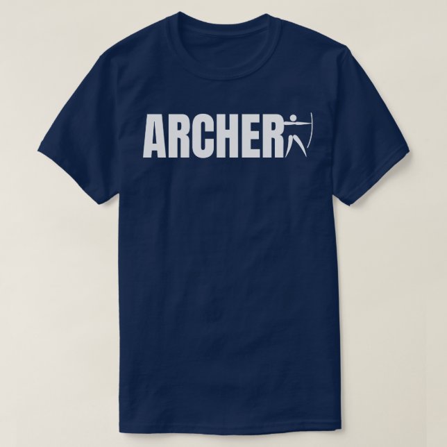 Archer Typography Archery Shooting Long Bow  T-Shirt (Design Front)