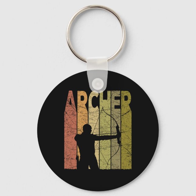 Archer Vintage Bow Hunting Retro Archery Bowhuntin Keychain (Front)