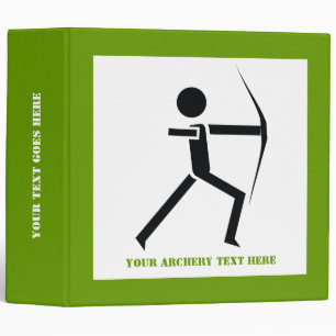 Archer with his bow black, green archery custom binder