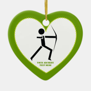 Archer with his bow black, green archery custom ceramic ornament