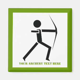 Archer with his bow black, green archery custom magnet