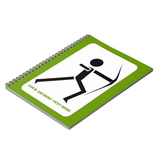 Archer with his bow black, green archery custom notebook (Left Side)