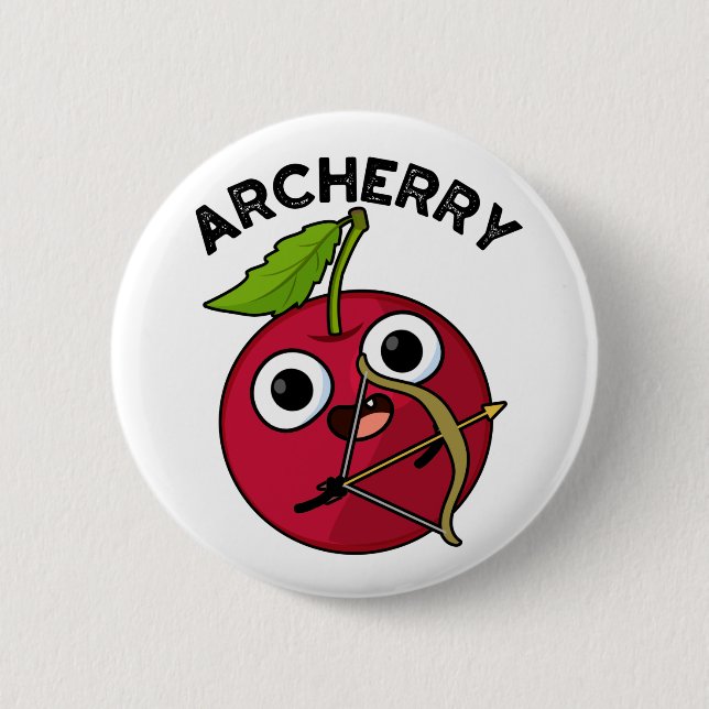 Archerry Funny Fruit Archery Pun  2 Inch Round Button (Front)