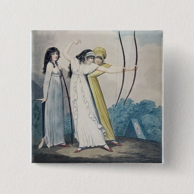 Archers, engraved by J.H. Wright (fl.1795-1838) an 2 Inch Square Button (Front)