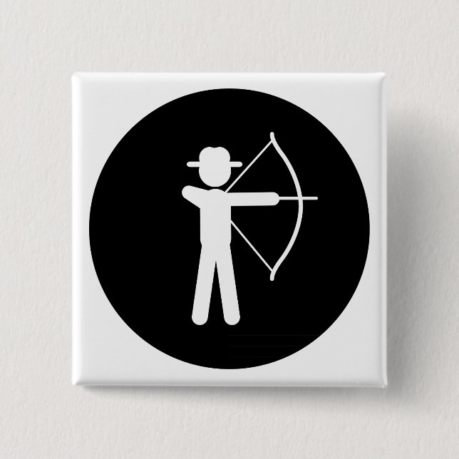 Archery 2 Inch Square Button (Front)