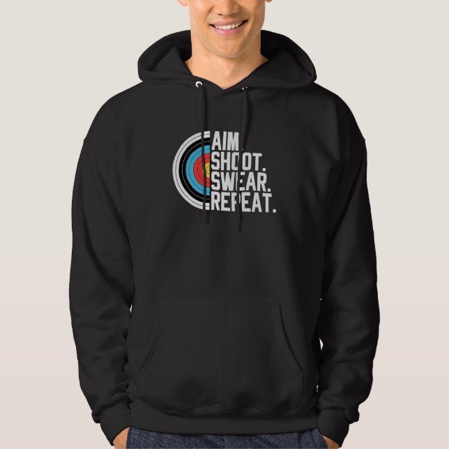 Archery Aim Shoot Swear Target Archer Hoodie (Front)