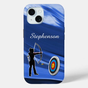 Archery - Archer Silhouette and target Personalize iPhone 15 Case