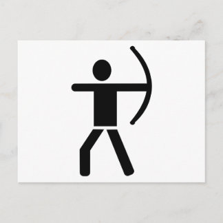 Archery arrow bow postcard