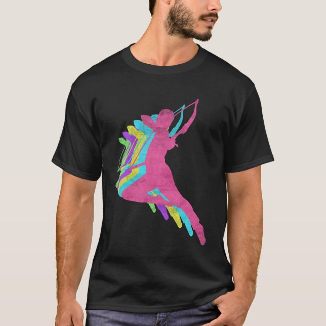 Archery Bow and Arrow 80s Colors 1980s T-Shirt (Front)