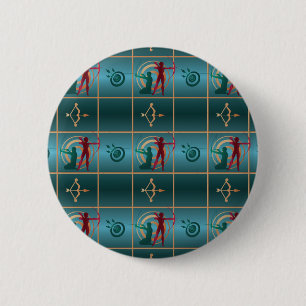 Archery Bow and Arrow - Archer 2 Inch Round Button
