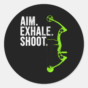 Archery Bow Hunting Aim Exhale Shoot  Classic Round Sticker