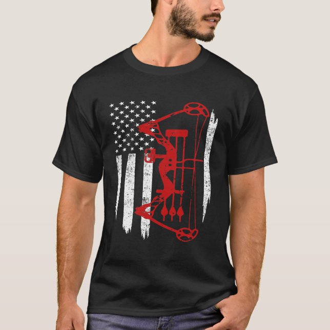 Archery Bow Hunting Flag T-Shirt (Front)