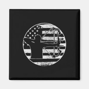 Archery Bow Hunting Usa American Flag 4th Of July  Magnet