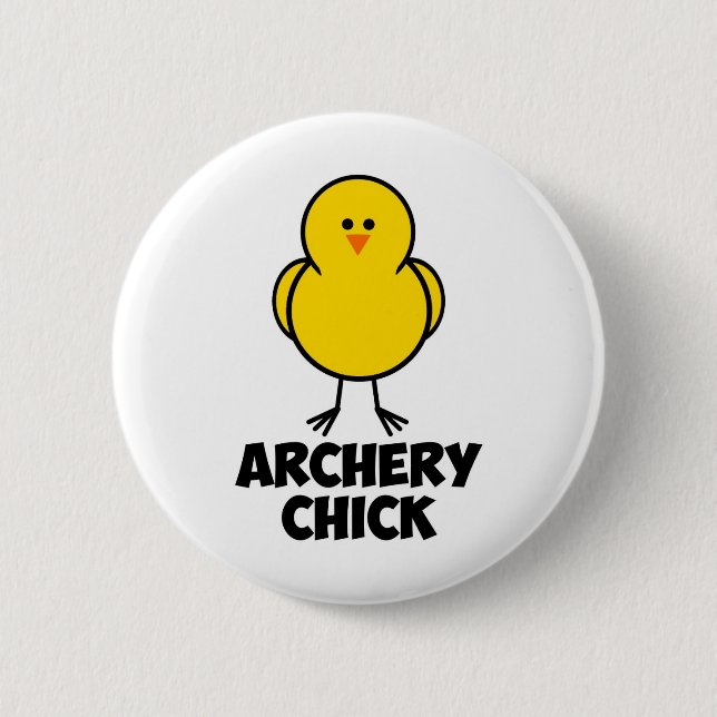 Archery Chick 2 Inch Round Button (Front)