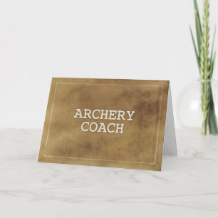 Archery Coach Thanks Definition Simple Brown Card